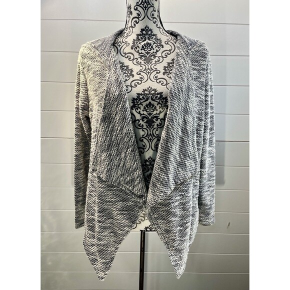 Sweet Romeo Small Textured Knit Long Sleeve Open Front Waterfall Cardigan Comfy - Picture 1 of 11